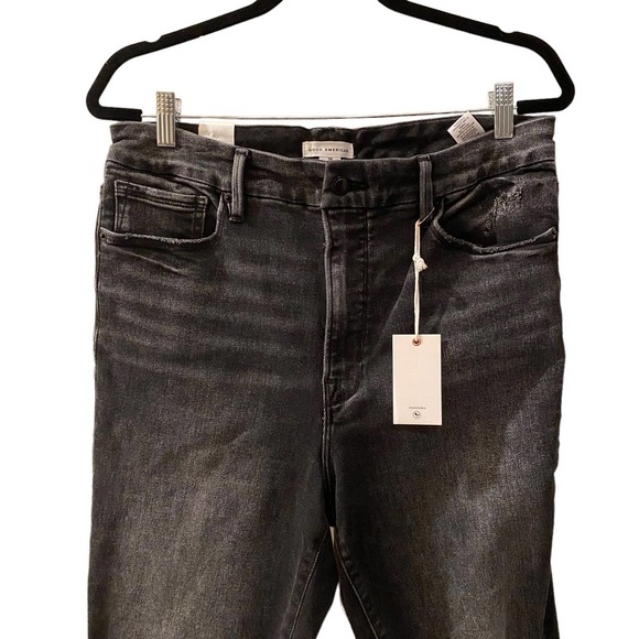 NWT Good American Good Waist Crop Distress Knee sz 16 - Picture 4 of 10